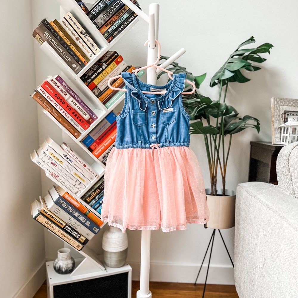 Calvin Klein Denim Tulle Dress